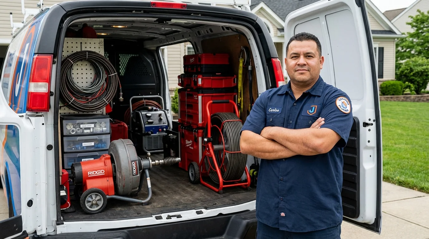 Professional drain cleaning equipment and Johns Plumbing LLC plumber in Plummer