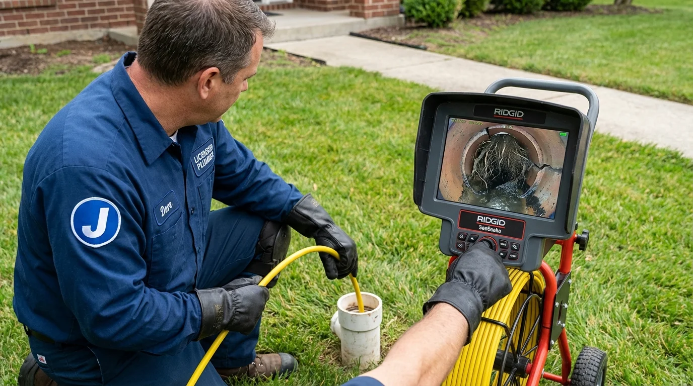 Sewer camera inspection being performed by Johns Plumbing LLC in Plummer