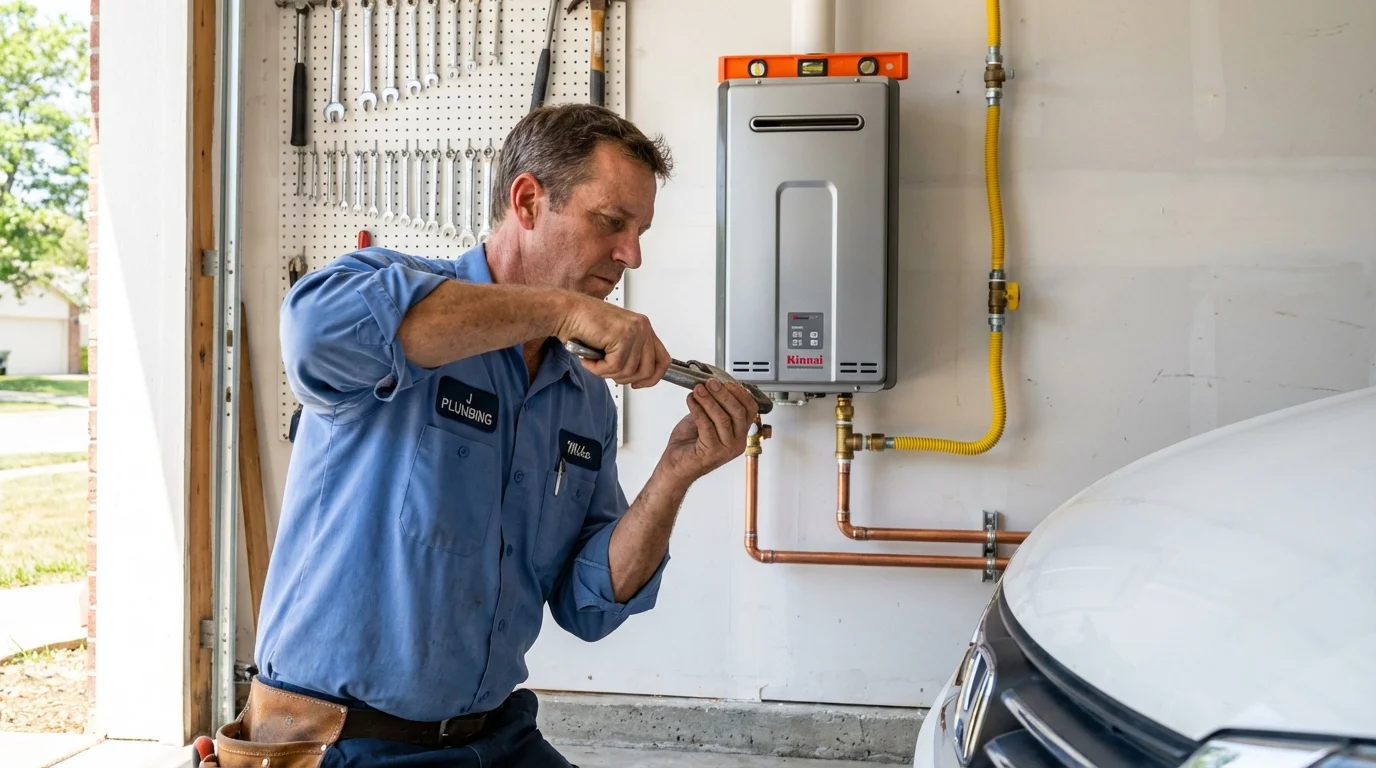 Tankless water heater installation by a Johns Plumbing LLC plumber in Plummer
